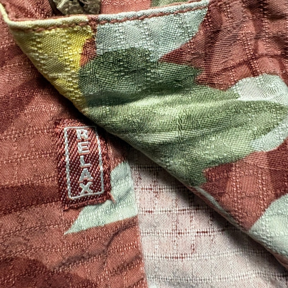 Tommy Bahama Beach Relax Shirt Medium Rust Silk Hibiscus Floral Camp Button Down - Picture 4 of 8